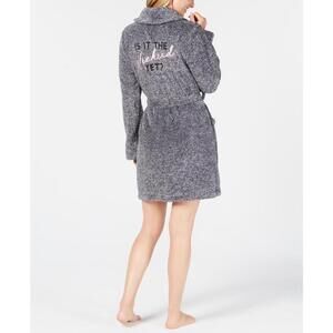 Jenni By Jennifer Moore Womens Embroidered Short Wrap Robe Size XS